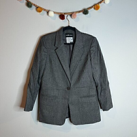 Vintage grey wool blazer jacket - Picture 1 of 4